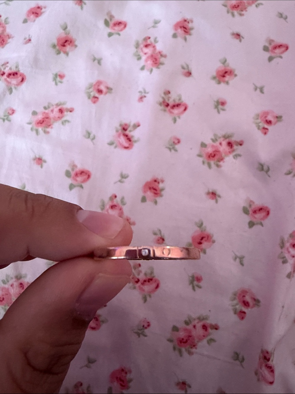 Pandora Rose Gold logo and hearts ring